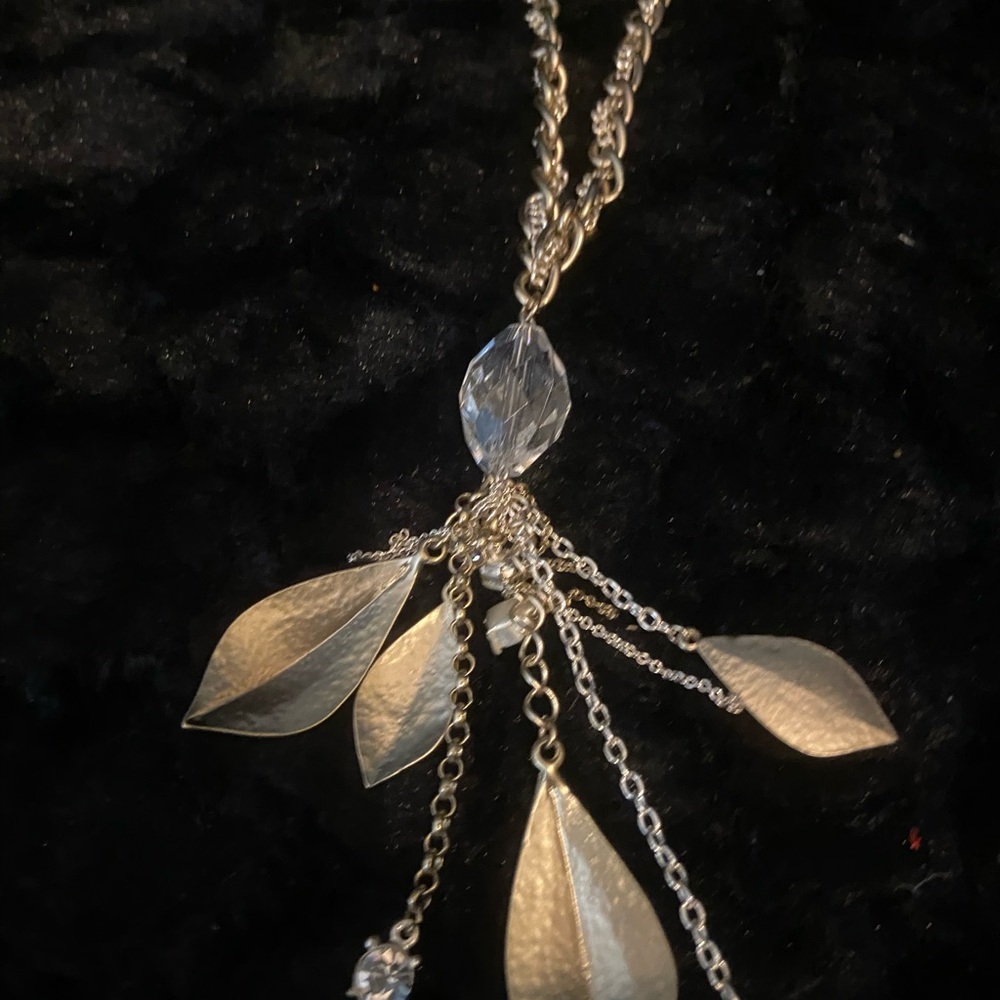 Phosphorus metal tassel long necklace